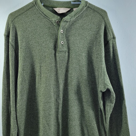 Taylor & Henry Men's 3 Button Pull Over Thermal Sweater Size L 112322-0037 - Picture 2 of 4